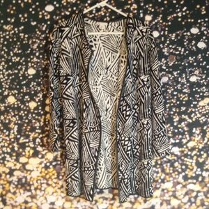 Cato Monochrome Abstract Pattern Cardigan